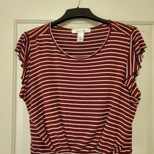 Maroon/white striped shirt